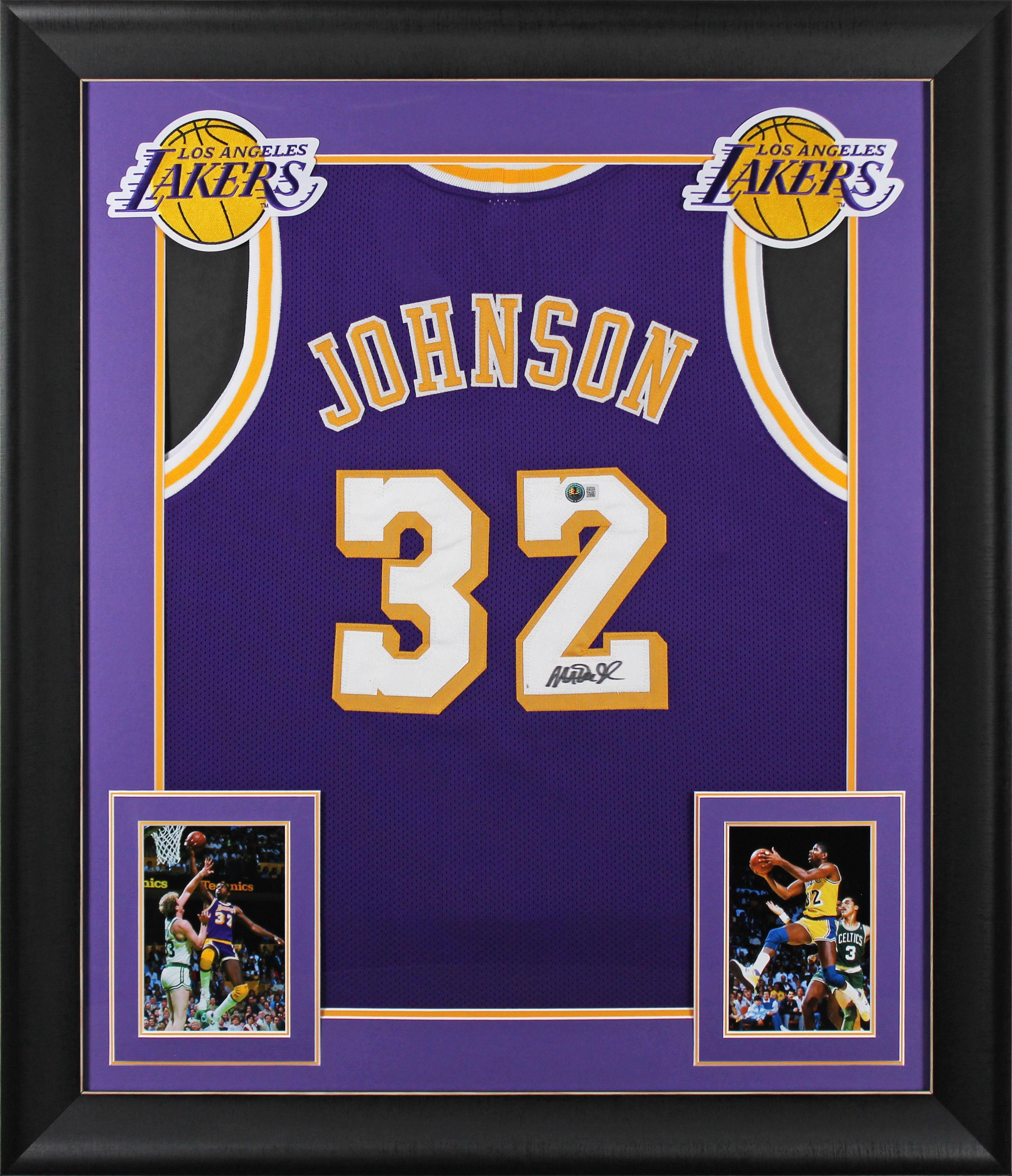 🏀 Framed Magic Johnson Signed Jersey – Authentic Autograph + COA – Premium Los Angeles Lakers Display