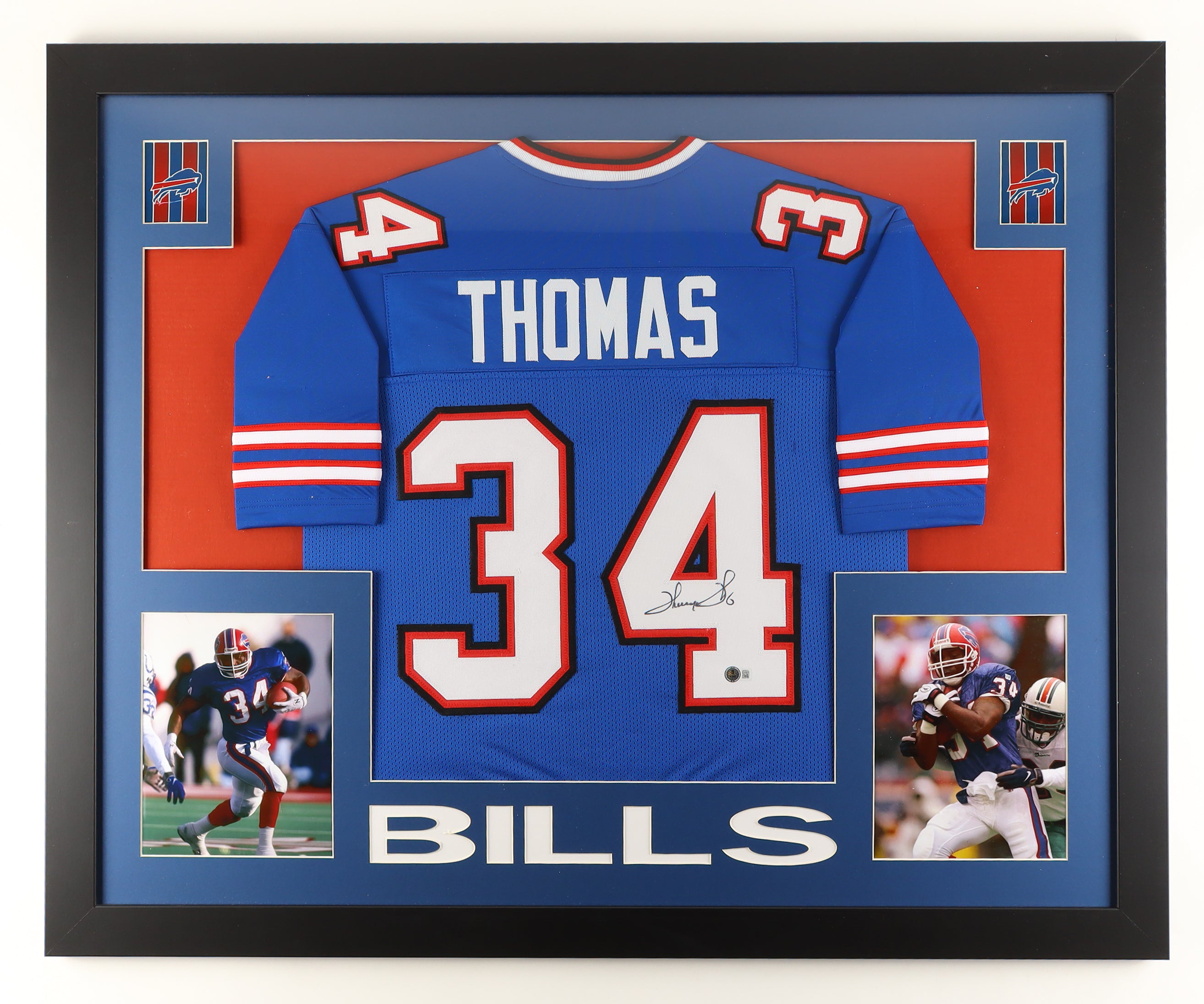 Thurman Thomas Signed Custom Framed Jersey Display (Beckett)