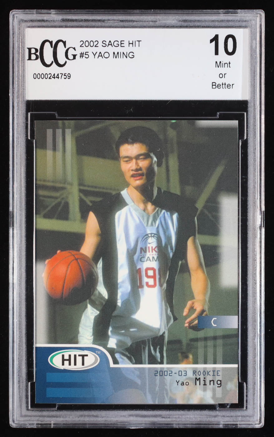 Yao Ming 2002 SAGE Hit #5 Rookie Card (BCCG 10)