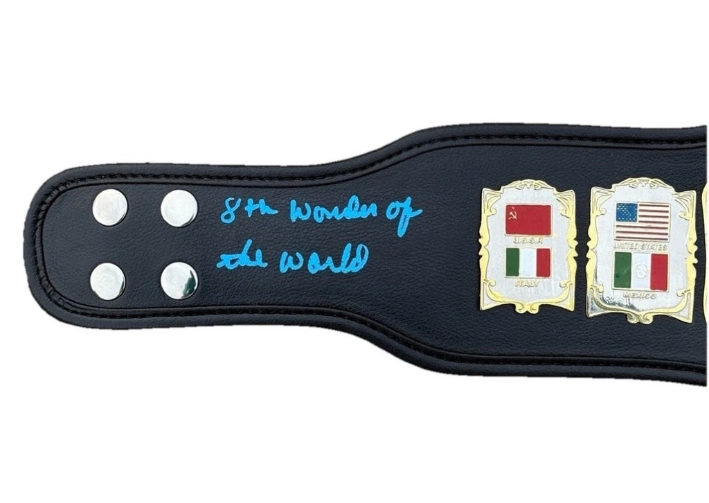 Robin Roussimoff Signed Andre The Giant 1987 WWF Championship Mid-Size Belt