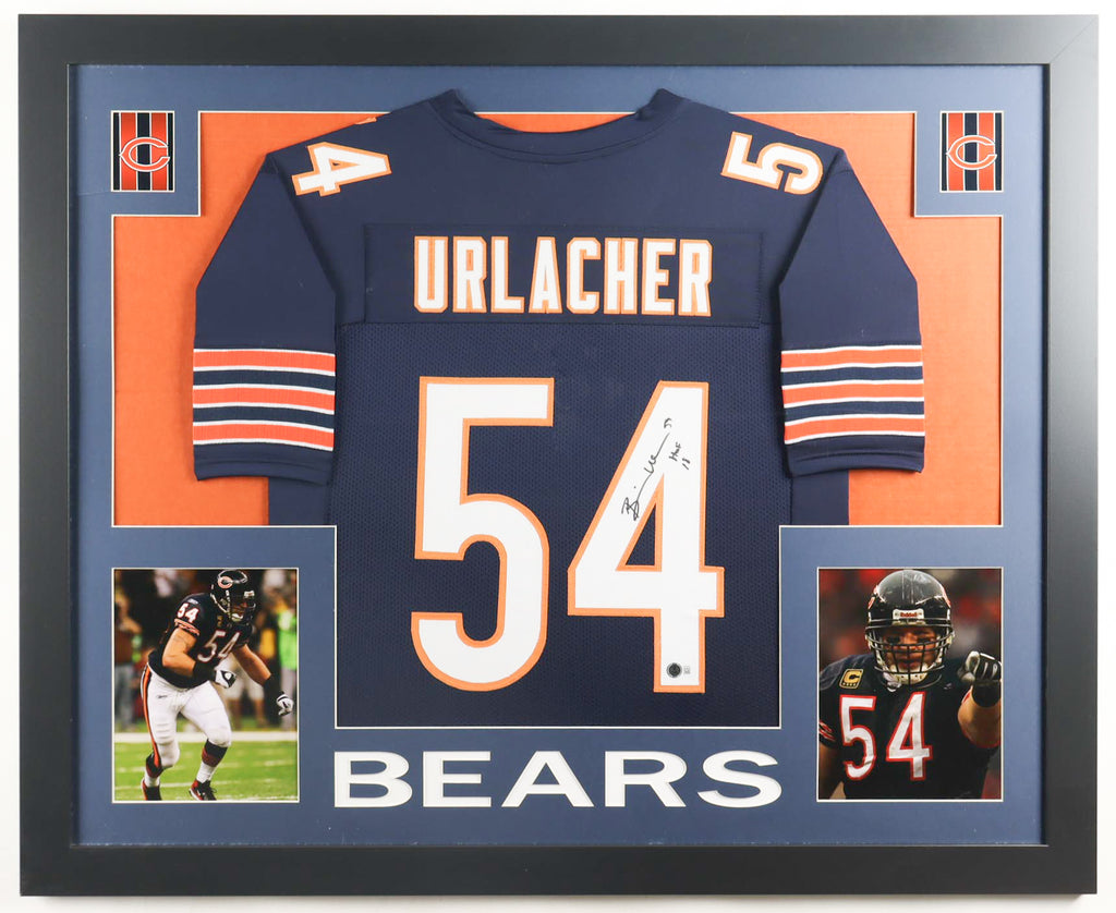 🏈 Framed Brian Urlacher Signed Jersey – Authentic Autograph + COA – Chicago Bears Collectible