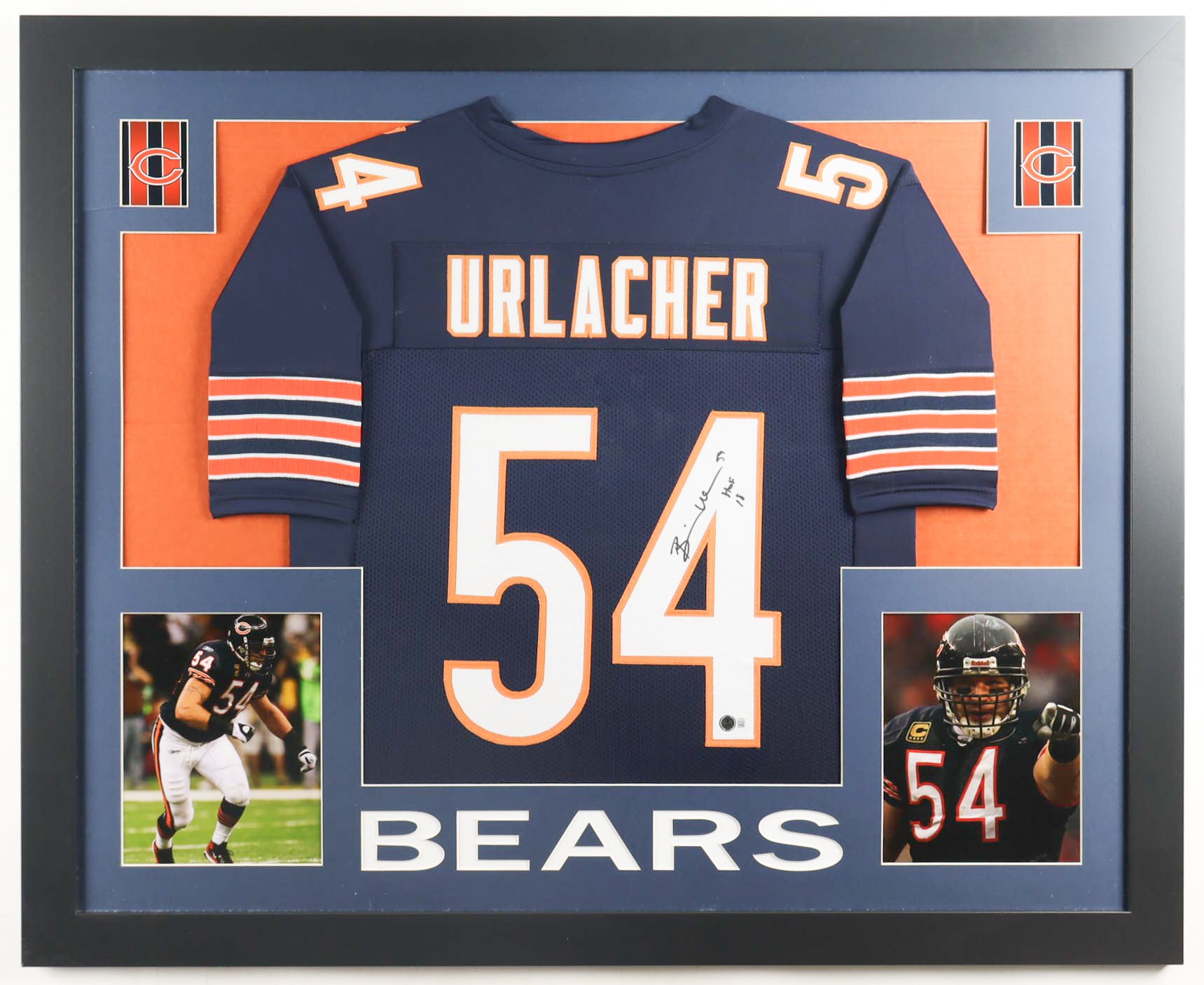 🏈 Framed Brian Urlacher Signed Jersey – Authentic Autograph + COA – Chicago Bears Collectible