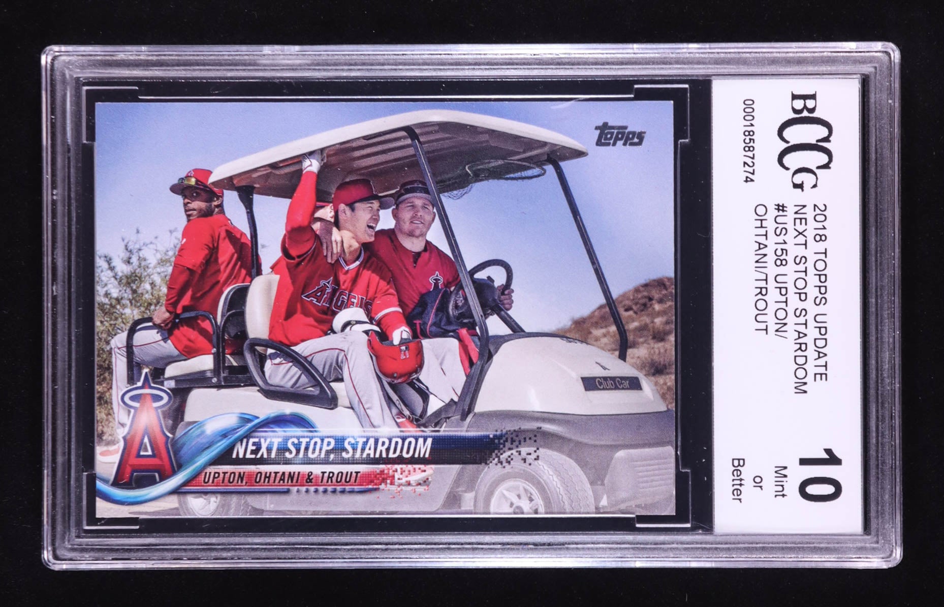 ⭐ 2018 Topps Update #US158 — “Next Stop, Stardom” (Justin Upton / Shohei Ohtani RC / Mike Trout)