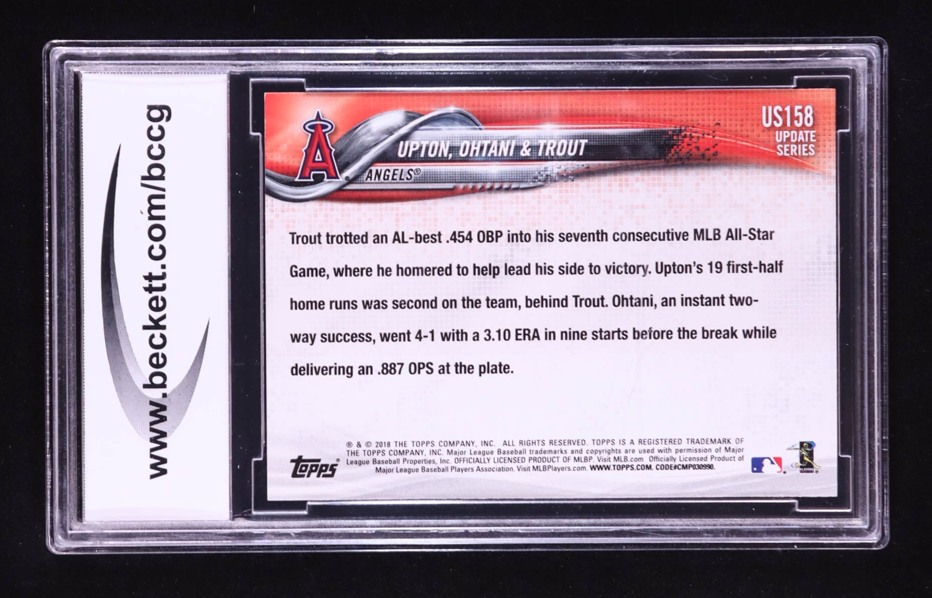 ⭐ 2018 Topps Update #US158 — “Next Stop, Stardom” (Justin Upton / Shohei Ohtani RC / Mike Trout)