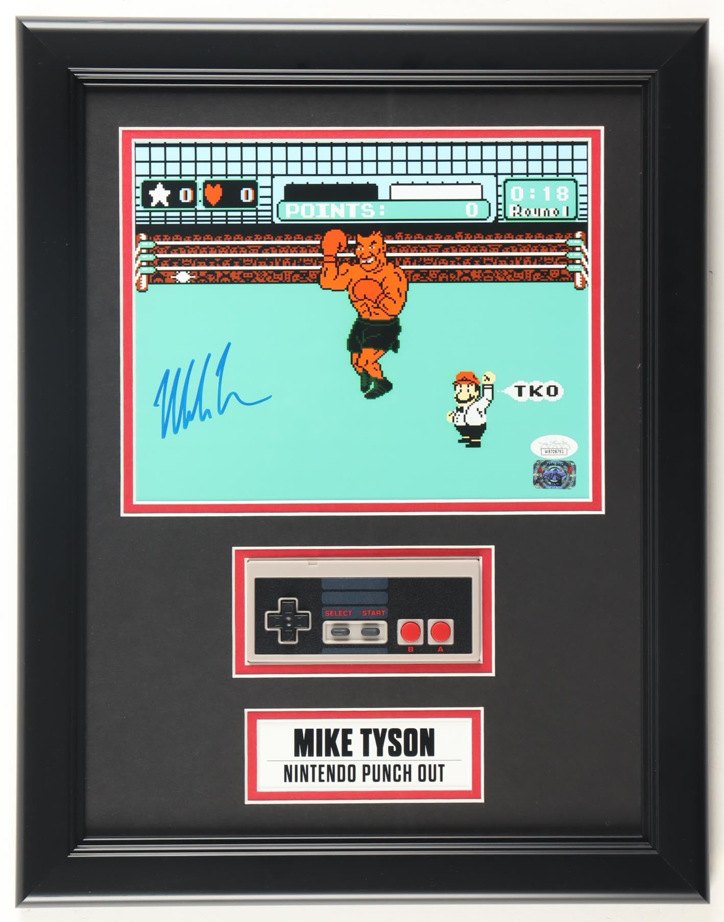 🥊 Mike Tyson Signed “Punch-Out!!” Custom Framed Photo Display with Nintendo Controller – Authentic Autograph + COA – Boxing & Retro Gaming Collectible