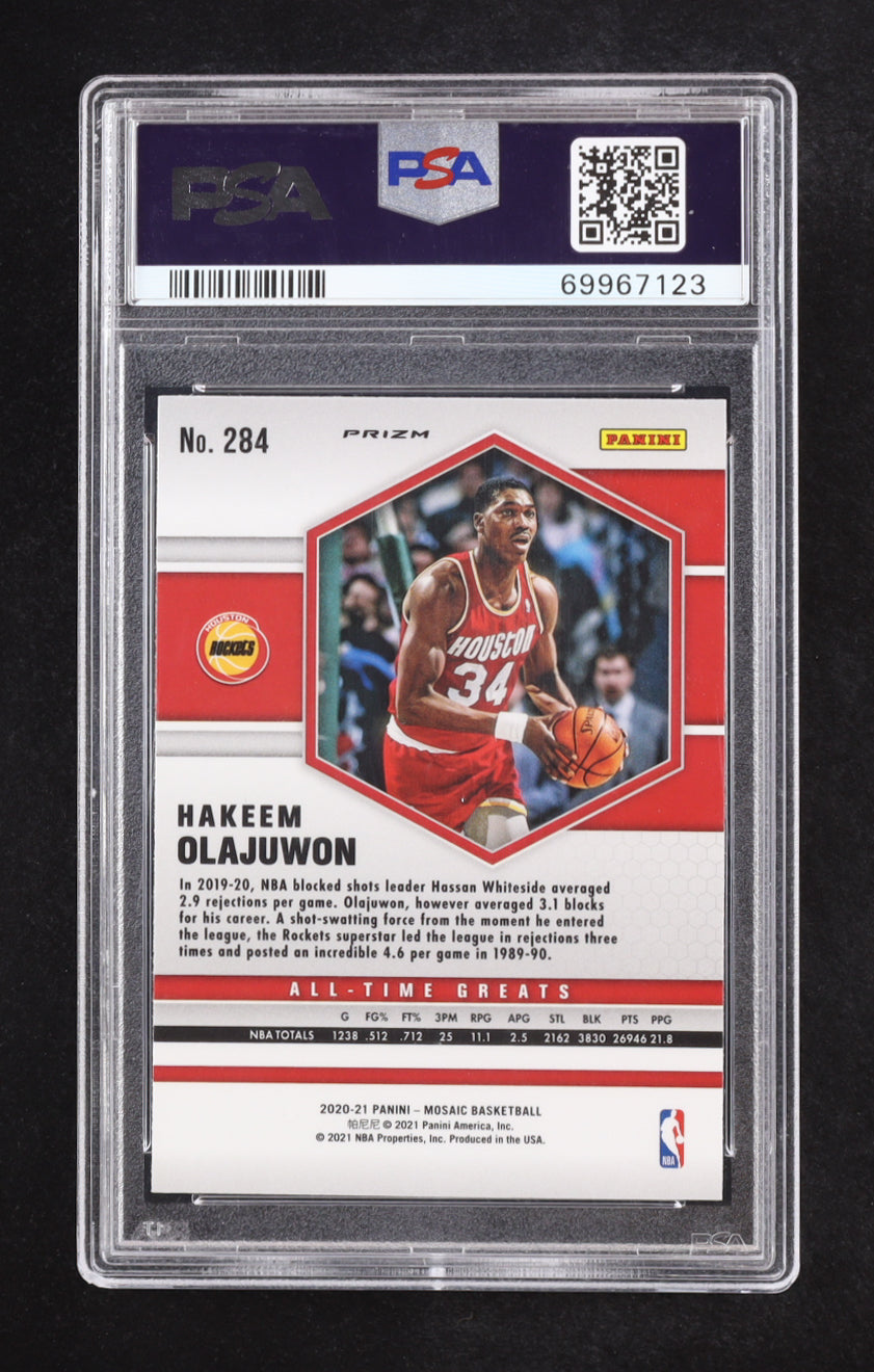 Hakeem Olajuwon 2020-21 Panini Mosaic Mosaic Genesis #284  (PSA 9)