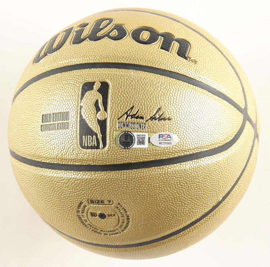 🏀 Larry Bird & Magic Johnson Signed NBA Basketball – Dual Autograph + COA – Premium Display Stand Included