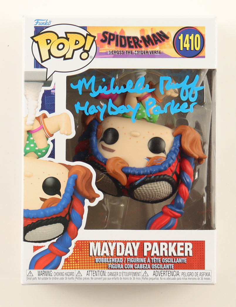 Michelle Ruff Signed "Spider-Man: Across the Spider-Verse" #1410 Mayday Parker Bobble-Head Funko Pop! Vinyl Figure Inscribed "Mayday Parker" (JSA)