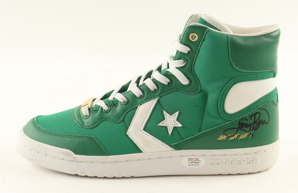 🏀 Larry Bird Signed Converse Boston Celtics 1984 Championship Basketball Shoe – Authentic Autograph + Plaque & Display Stand