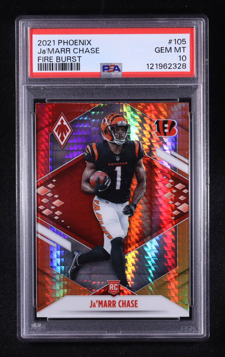 Ja’Marr Chase 2021 Panini Phoenix Fire Burst #105 (PSA 10)