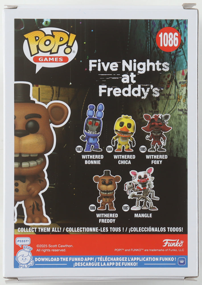 Kevin Foster Signed “Five Nights at Freddy’s” Withered Freddy #1086 Funko Pop! – Inscribed “Freddy” (JSA COA)