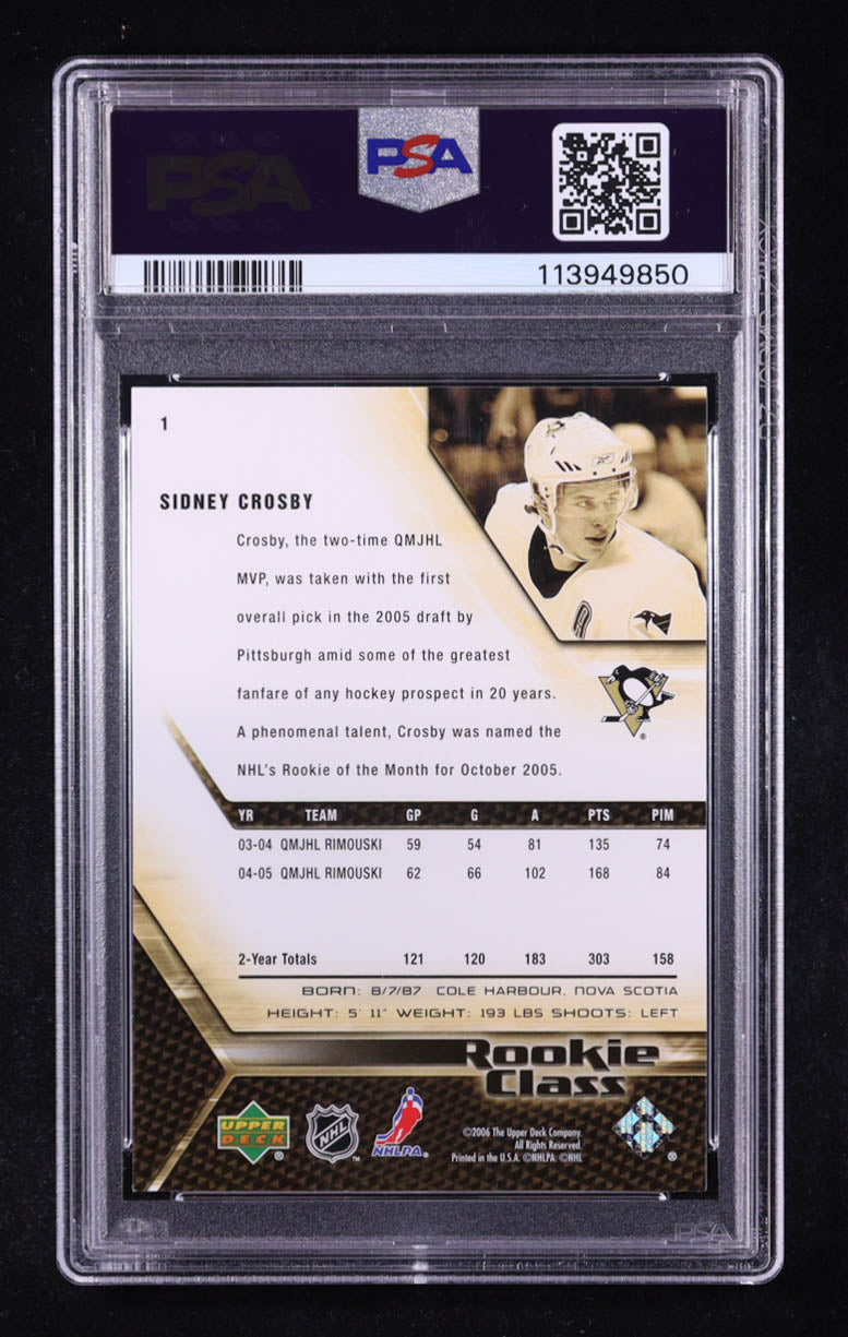 Sidney Crosby 2005-06 Upper Deck Rookie Class #1 RC – PSA 9 (Mint)