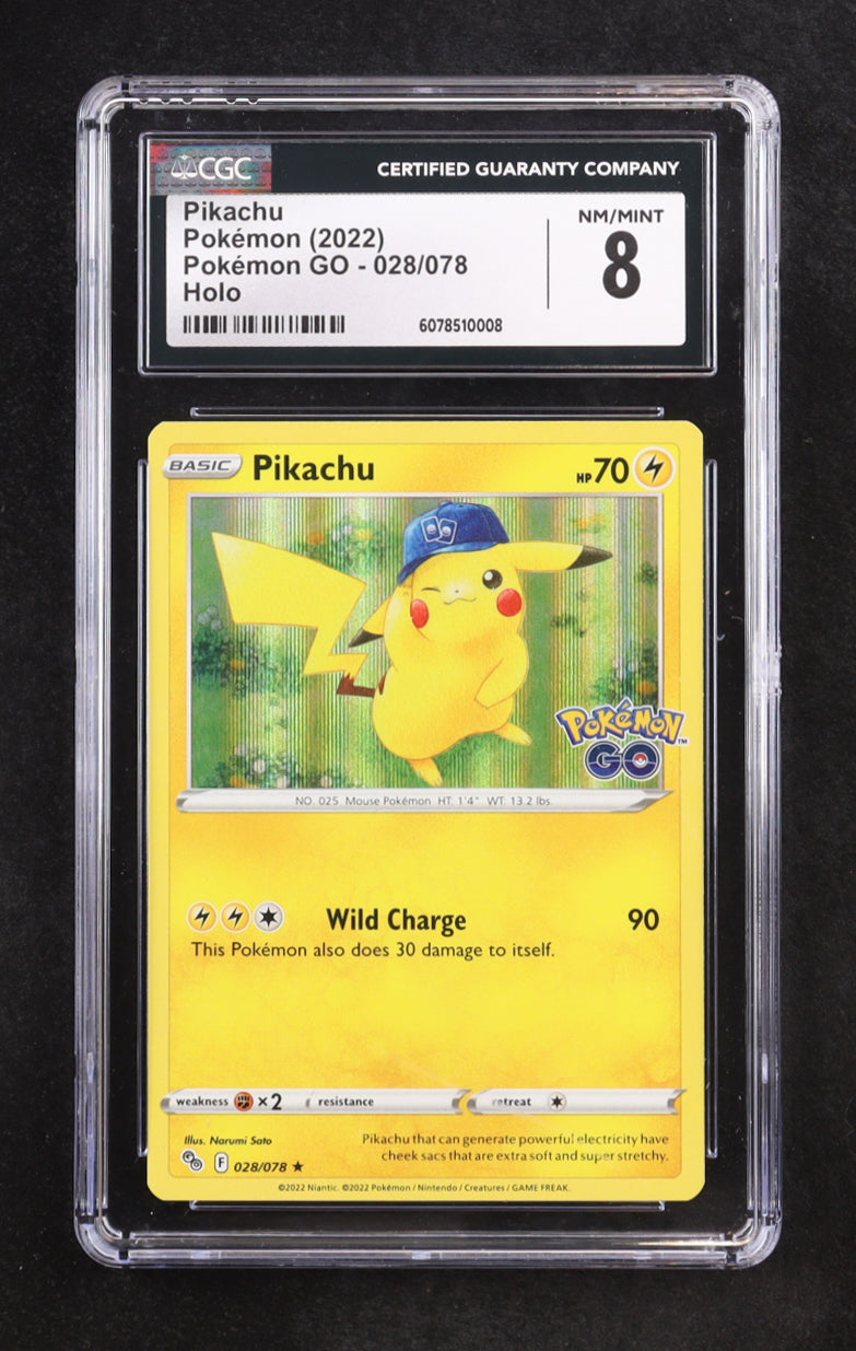Pikachu – 2022 Pokémon GO #28 Holo (CGC 8)