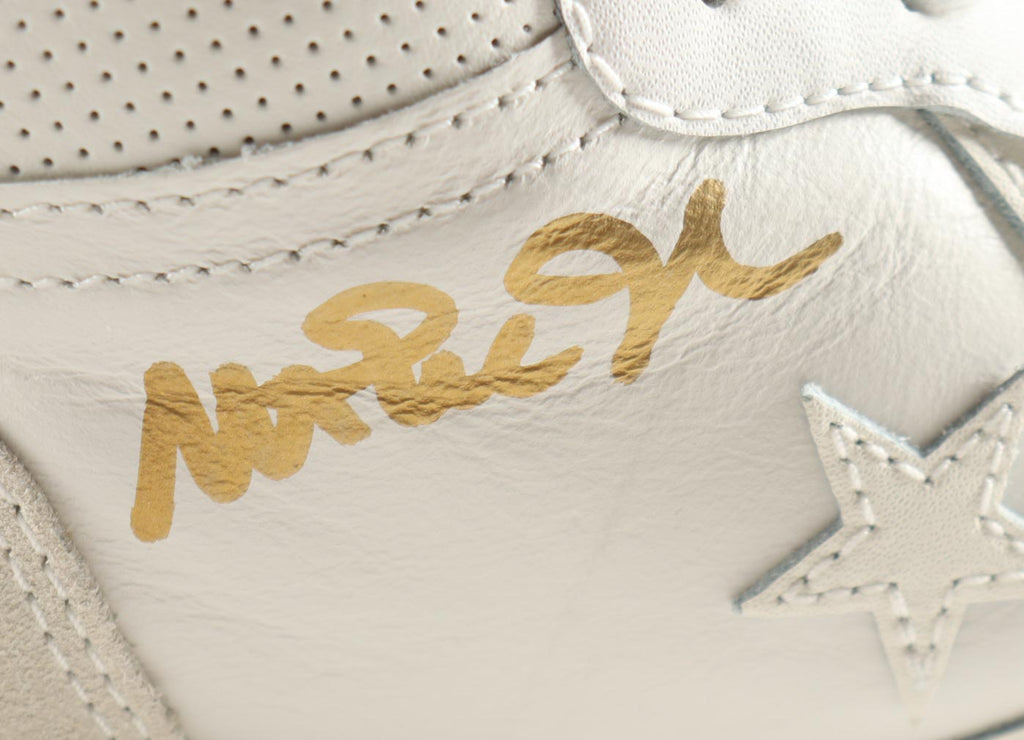 Magic Johnson & Larry Bird Signed Pair of (2) Converse All Star White Leather Basketball Shoes with Display Case (Beckett & PSA)