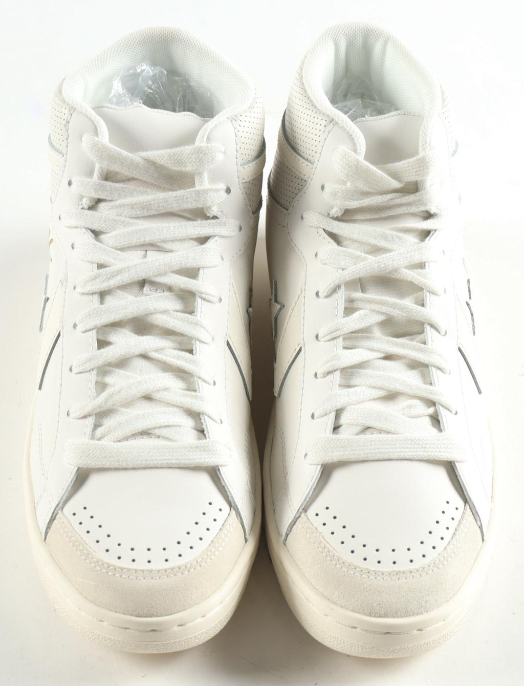 Magic Johnson & Larry Bird Signed Pair of (2) Converse All Star White Leather Basketball Shoes with Display Case (Beckett & PSA)