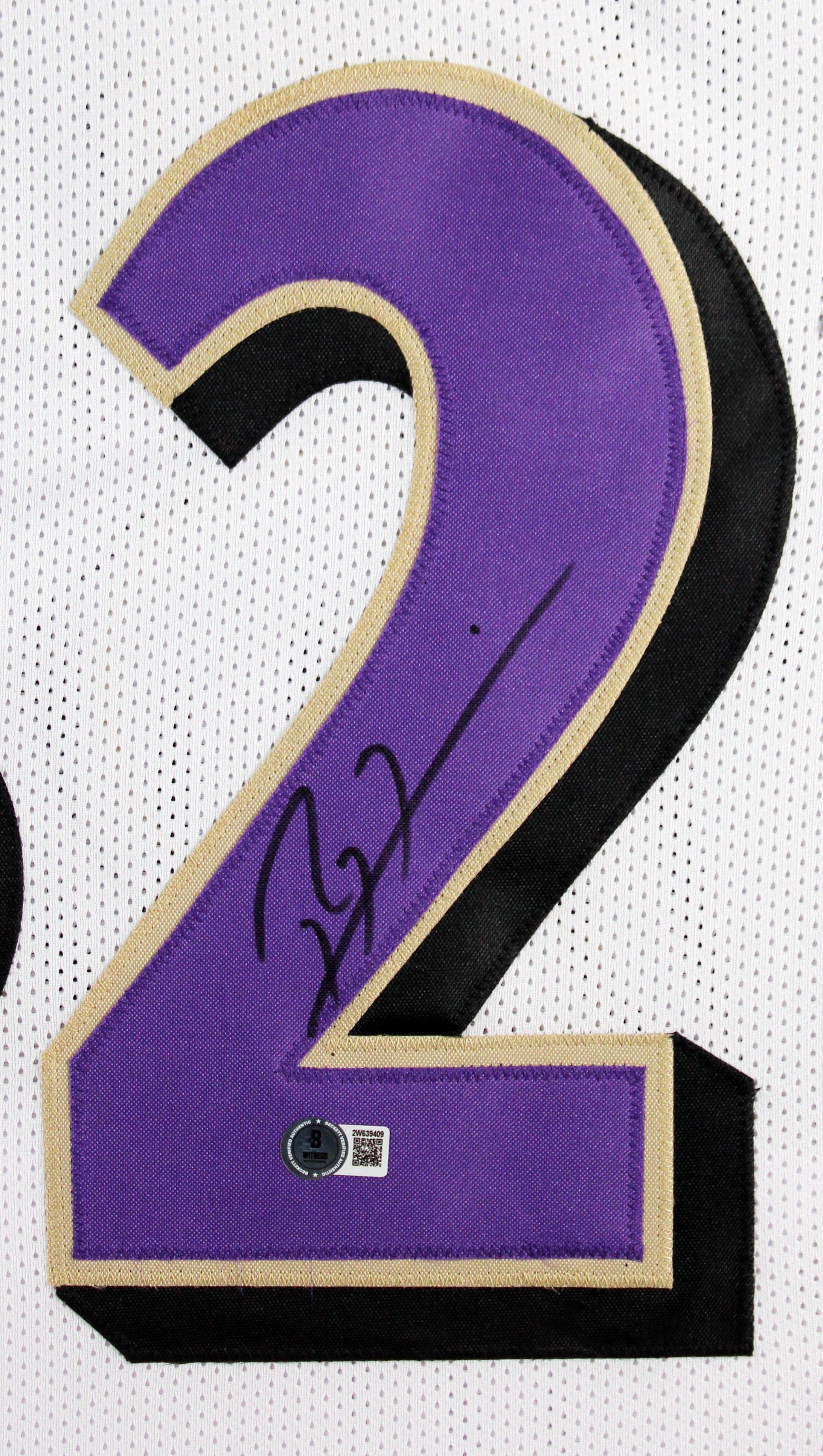 Ray Lewis Signed Custom Framed Jersey Display (Beckett COA)