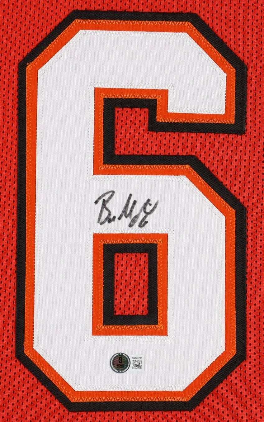 Baker Mayfield Signed 35x43 Custom Framed Jersey Display (Beckett Hologram)