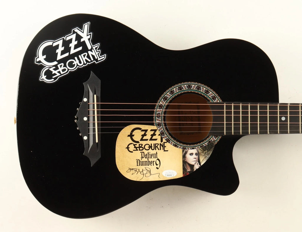 Ozzy Osbourne Autographed Acoustic Guitar JSA COA Patient Number 9 Signed