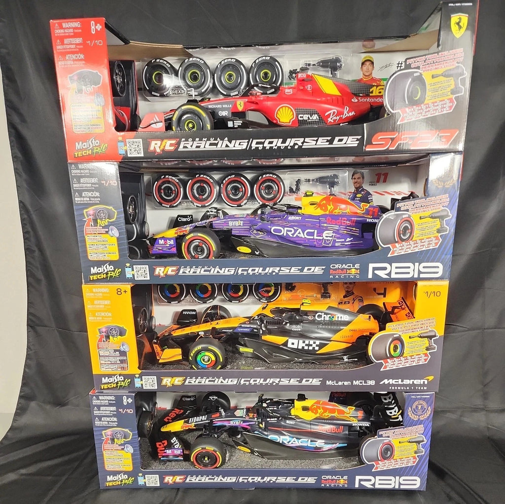 SET OF 4 MAISTO TECH 1:10 R/C FORMULA 1 RACING RB19 RED BULL FERRARI MCLAREN