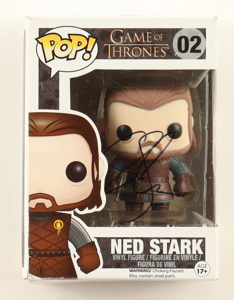 Share Sean Bean Signed "Game of Thrones" #02 Funko Ned Stark Funko Pop! Figure (ACOA)