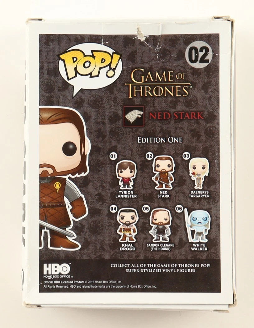 Share Sean Bean Signed "Game of Thrones" #02 Funko Ned Stark Funko Pop! Figure (ACOA)