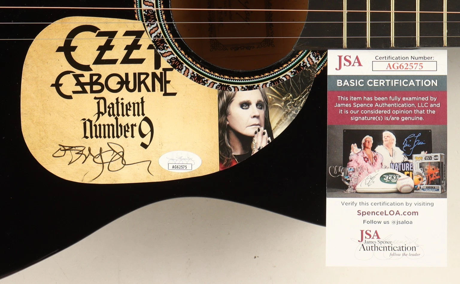 Ozzy Osbourne Autographed Acoustic Guitar JSA COA Patient Number 9 Signed