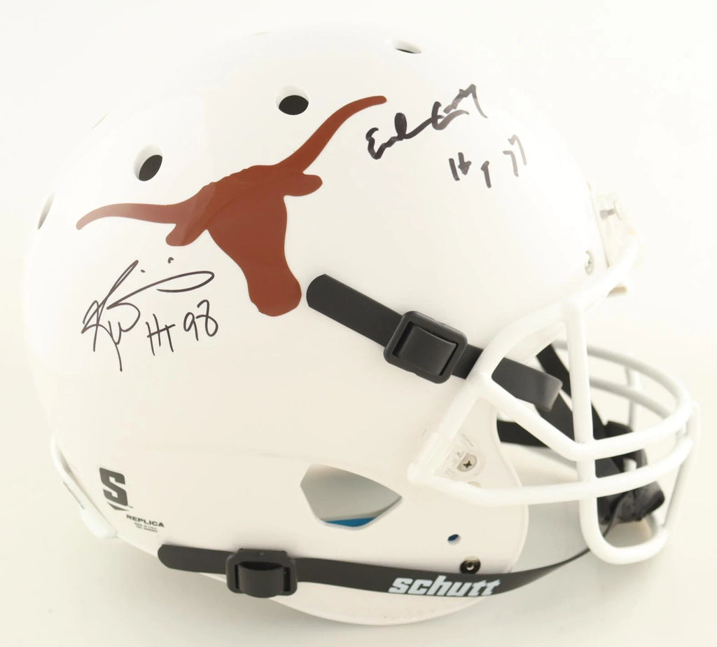 Share Earl Campbell & Ricky Williams Signed Texas Longhorns Full-Size Helmet (Beckett)